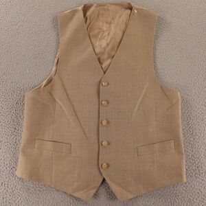 Ralph Lauren Vest Mens S 38R Brown 100% Wool Twill Worsted Dress Waistcoat